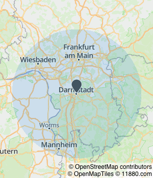 Kartendarstellung des Servicegebiets von Schäfer & Partner Immobilien GmbH