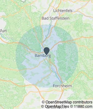 Kartendarstellung des Servicegebiets von die Vorsorgeplaner GmbH