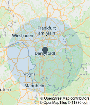Kartendarstellung des Servicegebiets von Eva Scheichen-Ost Rechtsanwältin