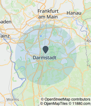 Kartendarstellung des Servicegebiets von Dr. Wolfgang Harr Tierarztpraxis