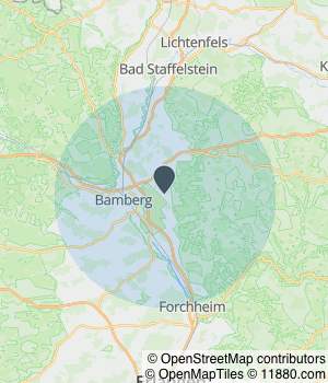 Kartendarstellung des Servicegebiets von Steuerberaterin Gabriele Ray