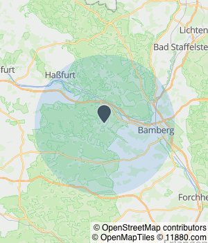 Kartendarstellung des Servicegebiets von KM-Fahrzeugtechnik u. KM-Performance