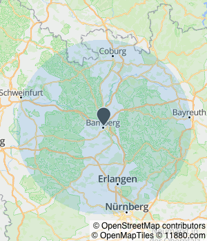Kartendarstellung des Servicegebiets von AVIRI Immobilien