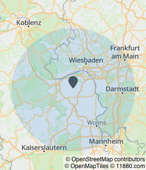 Kartendarstellung des Servicegebiets von CD Terrassenwelten