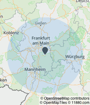 Kartendarstellung des Servicegebiets von QM Umzugsdienst