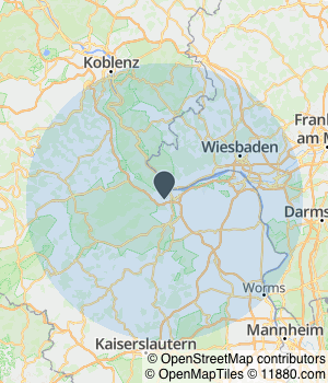 Kartendarstellung des Servicegebiets von Rechtsanwalt Bernd Sennewald-Fachanwalt für Erbrecht