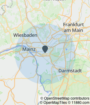Kartendarstellung des Servicegebiets von Eschner-Immobilien Makler GmbH