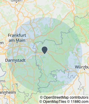 Kartendarstellung des Servicegebiets von Deutsche Cyberkom GmbH