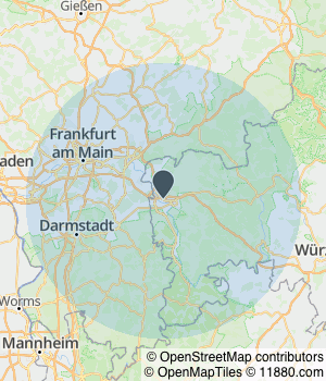 Kartendarstellung des Servicegebiets von Gartenpracht Gärtnerei