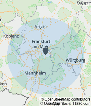 Kartendarstellung des Servicegebiets von Easy-Way Umzugsspedition