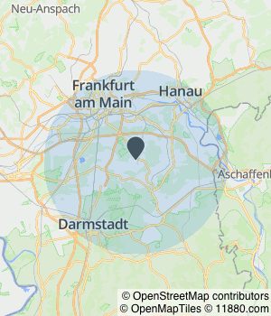 Kartendarstellung des Servicegebiets von Fußpflege-Neu-Isenburg.com Tülay Karatas