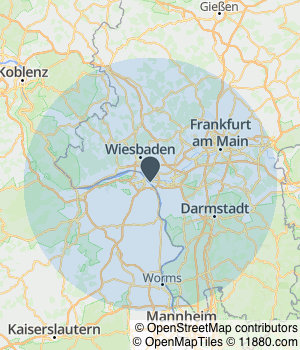 Kartendarstellung des Servicegebiets von Dierk Reichelt Immobilien