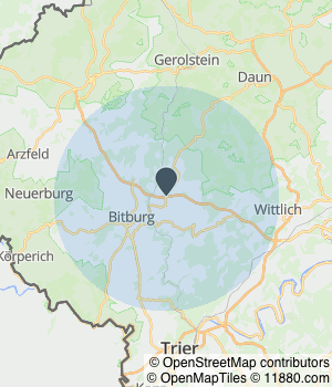 Kartendarstellung des Servicegebiets von Eifel Reifen Inh. Marko Haus