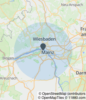 Kartendarstellung des Servicegebiets von Praxis für Fußpflege