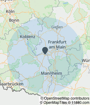 Kartendarstellung des Servicegebiets von DS Transporte UG