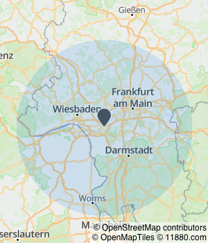 Kartendarstellung des Servicegebiets von Pötzl Immobilienbewertung