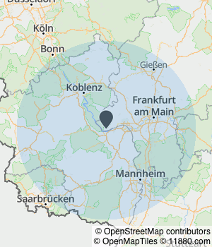 Kartendarstellung des Servicegebiets von Gebrüder Anschau GmbH Metallbau und Schlosserei