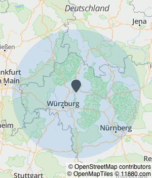 Kartendarstellung des Servicegebiets von Baum Entrümpelungen