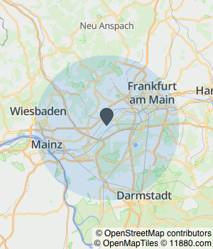 Kartendarstellung des Servicegebiets von M.S. Haus-Service & Raumausstattung