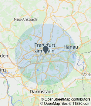 Kartendarstellung des Servicegebiets von Edel Barservice & Shows