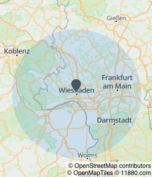 Kartendarstellung des Servicegebiets von Brown-Service