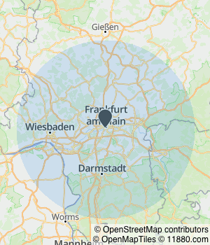 Kartendarstellung des Servicegebiets von Eq Elektrotechnik