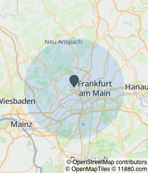 Kartendarstellung des Servicegebiets von Dr. Heike Rempt - Zahnarztpraxis Eschborn