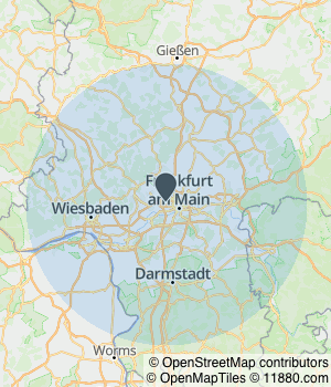 Kartendarstellung des Servicegebiets von Koleva