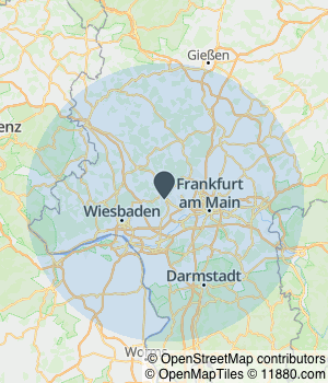 Kartendarstellung des Servicegebiets von Piric Trockenbau