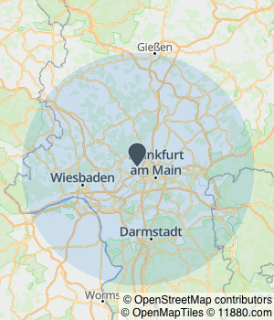 Kartendarstellung des Servicegebiets von Fahrschule Skydrive