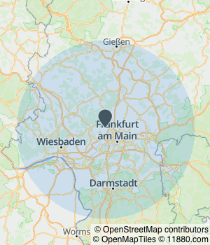 Kartendarstellung des Servicegebiets von Schäfer Baumpflege