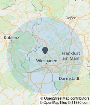 Kartendarstellung des Servicegebiets von HomeXpert