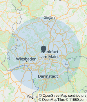 Kartendarstellung des Servicegebiets von Mark Bartlomiej MB-Energieberatung