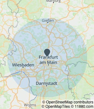 Kartendarstellung des Servicegebiets von Ntronic GmbH