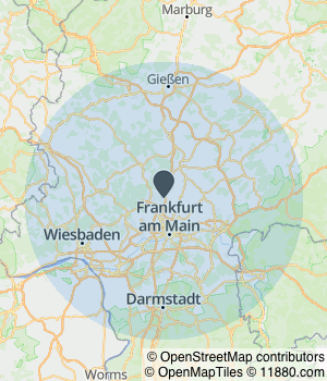 Kartendarstellung des Servicegebiets von HGS-Technik Mack-Schubert GbR