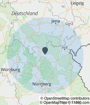 Kartendarstellung des Servicegebiets von Steuerberater Holger Weigel