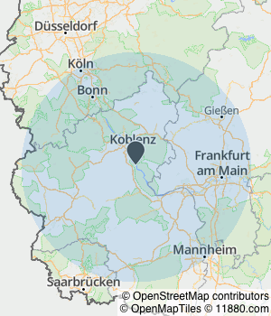 Kartendarstellung des Servicegebiets von Wagner & Ginster UG (haftungsbeschränkt)