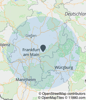 Kartendarstellung des Servicegebiets von layoutinstinkt - Print- & Webdesign