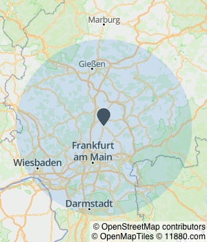 Kartendarstellung des Servicegebiets von Goerbert Dienstleistungen
