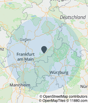 Kartendarstellung des Servicegebiets von KwWerk
