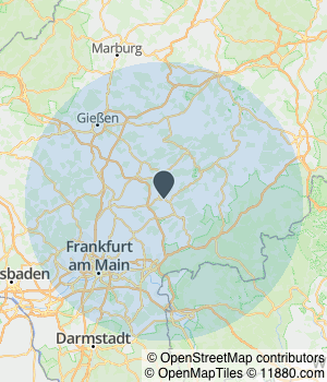 Kartendarstellung des Servicegebiets von Joachim Eich Innenausbau