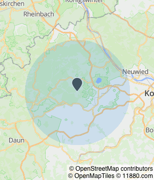 Kartendarstellung des Servicegebiets von Meyer Garten und Landschaftspflege