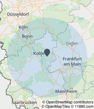 Kartendarstellung des Servicegebiets von Basibüyük WDVS GmbH