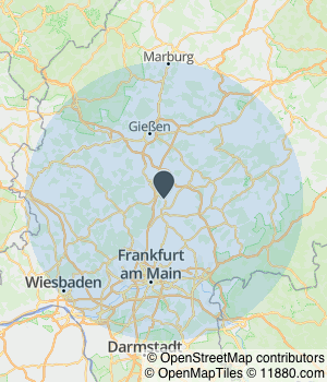Kartendarstellung des Servicegebiets von Atoria Immobilien GmbH
