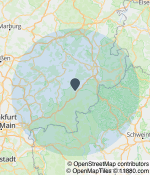 Kartendarstellung des Servicegebiets von Holzbau Kevin Möller