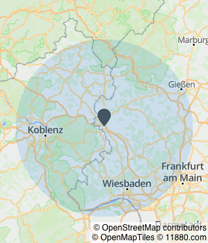 Kartendarstellung des Servicegebiets von CS Services