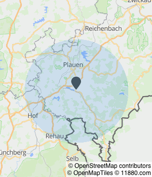 Kartendarstellung des Servicegebiets von Kaiser Holz GmbH Holzwarenbetrieb