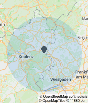 Kartendarstellung des Servicegebiets von Thomas  Micke Heizung Sanitär