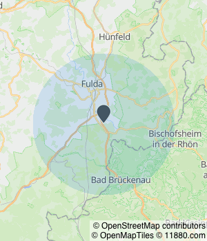 Kartendarstellung des Servicegebiets von Flash Folierungen