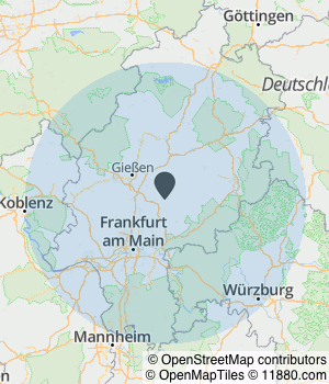 Kartendarstellung des Servicegebiets von Fahris Immobilien